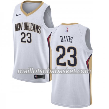 Maillot Homme New Orleans Pelicans Anthony Davis 23 Nike 2017-18 Blanc Swingman